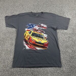 Joey Logano Shirt Mens Large Gray 22 Nascar Racing Racecar Team Penske Graphic